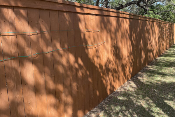 fence staining timberwood park after